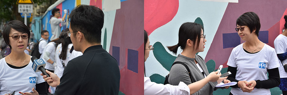 PPG中国区建筑涂料总经理周文接受媒体采访。